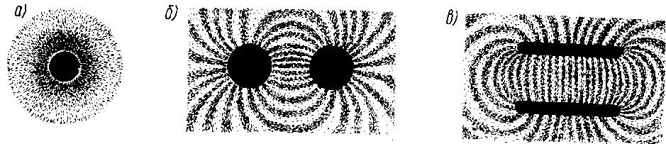 Картина распределения силовых линий электрического поля